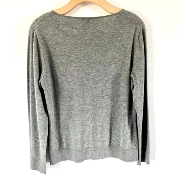 Lafayette 148 New York Grey 100% Wool Pullover Knit Sweater Size Medium - Picture 6 of 9